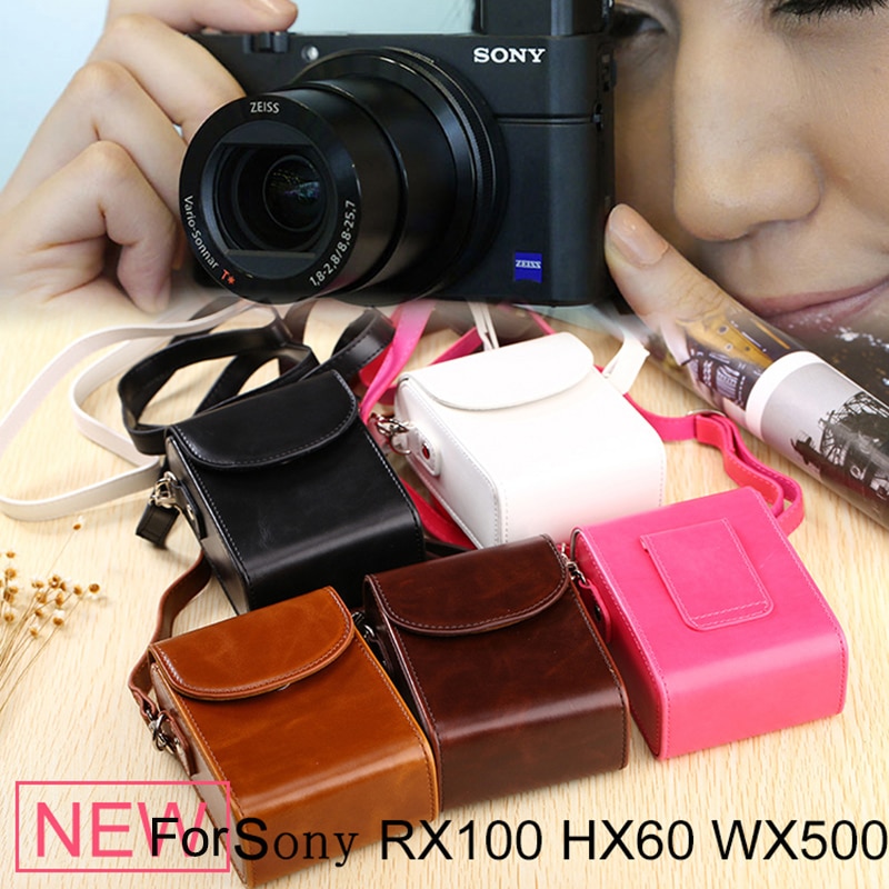 PU Camera Tas Lederen Case Voor Sony DSC-RX100 RX100 II III RX100 IV M4 M5 HX90V HX90 HX80 HX60 HX50 WX500 W800 W830