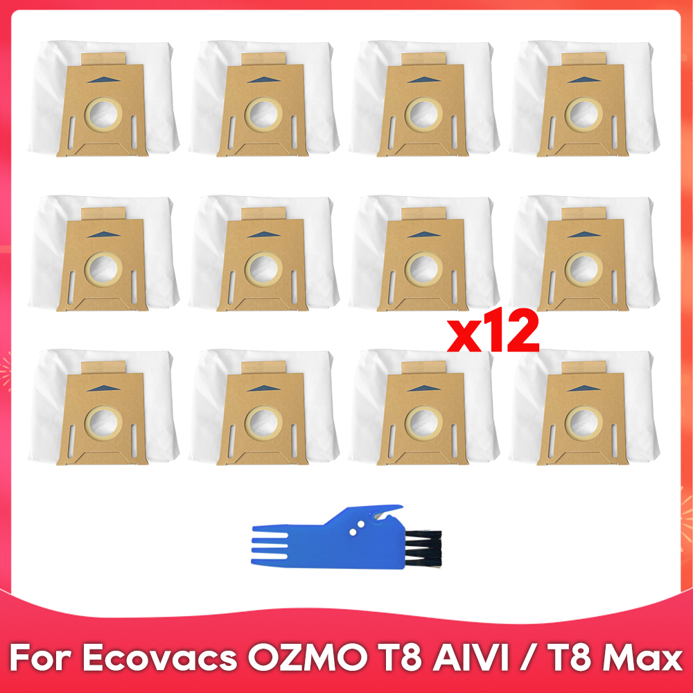 Passend für Ecovacs DEBOT OZMO T8+ / T8 AIVI / T8 Max / N8 Plus / N8 Profi Rolle Seitliche Bürste Filter Mopp Staubbeutel Zubehörteile: Rosa