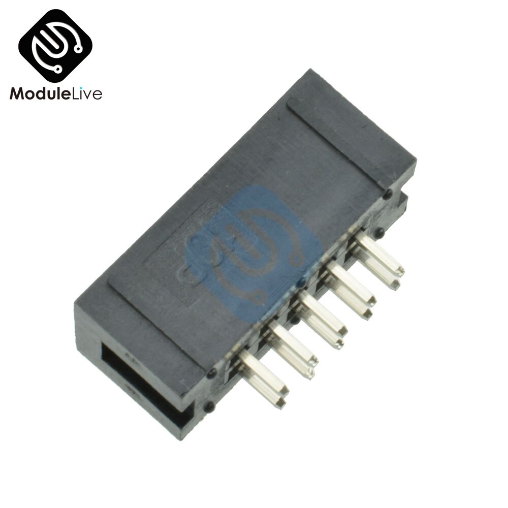 10PCS 2.54mm 2x5 Pin 10 Pin Straight Male Shrouded header IDC Socket 2.54 MM