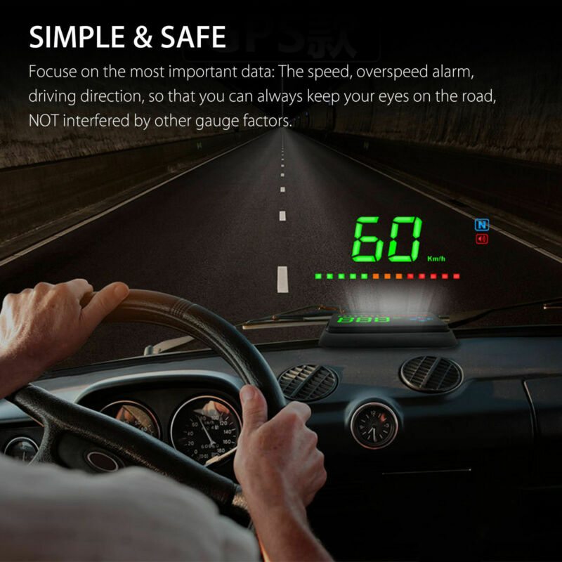 Digital GPS Speedometer HUD MPH / KM/h Overspeed Warning For Car Motorcycles