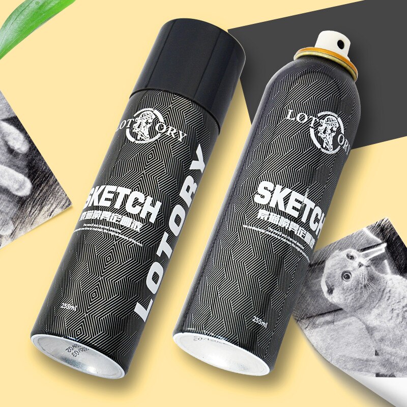 255ml Sketch Spray Fixed Painting Liquid Tasteless Universal Watercolor Gouache Oil Painting Color Lead Waterproof Fixing Agent