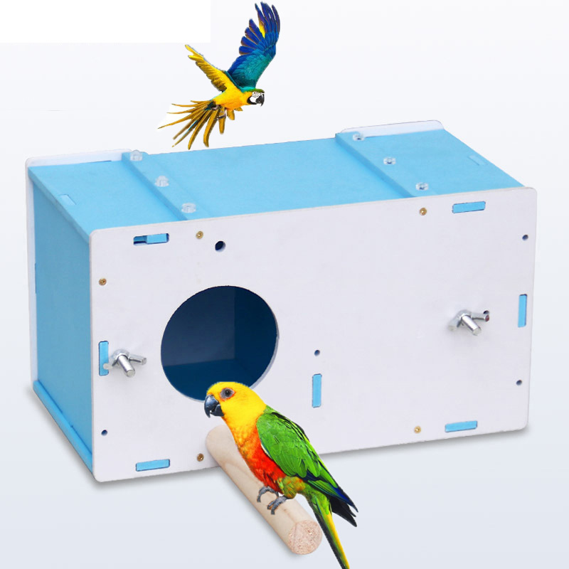 Parrot Breeding Wood Box Nest Box Bird Nest Insulation Products Tiger Skin Peony Small Bird Hatching Box Bird Supplies Aviary
