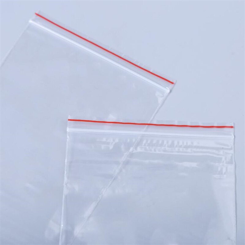100 Stuks Zip Lock Tassen Helder Voedsel Opslag Poly Pouch Pakket Kleine Sieraden Verpakking Hersluitbare Vacuüm Opbergtas Dikke Verse tas