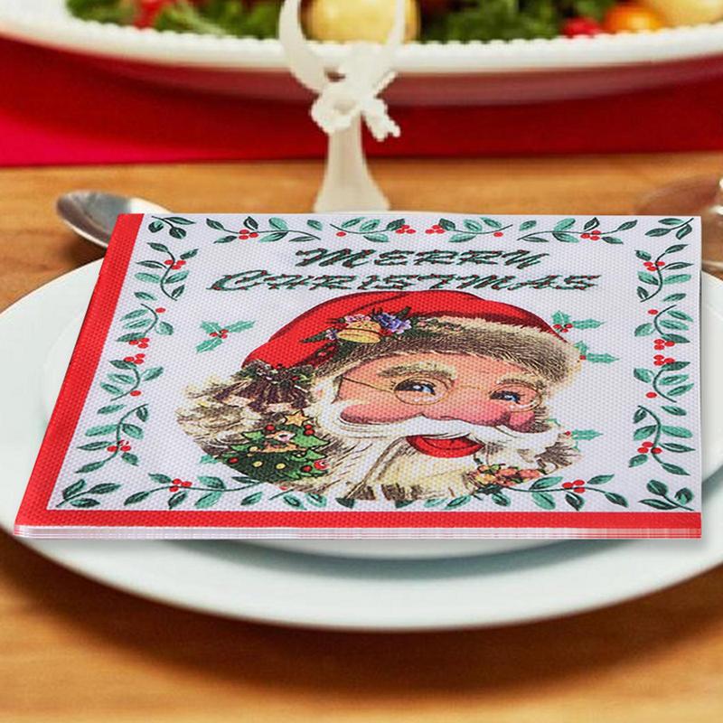 Holiday paper napkins, dinner towels, christmas napkins (, 20 pieces), holiday napkins, drink napkins, santa claus, printed winter paper