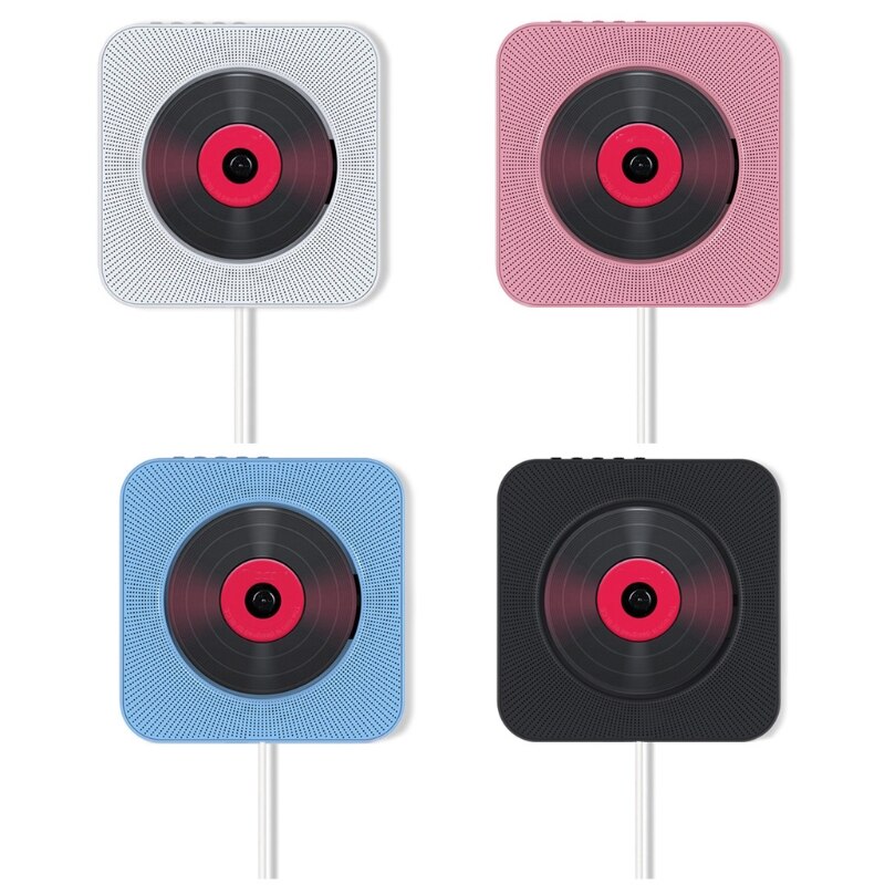 Reproductor de música de pared Portátil con Bluetooth, reproductor de Audio en Casa con Control remoto, Radio FM, Conector de auriculares AUX