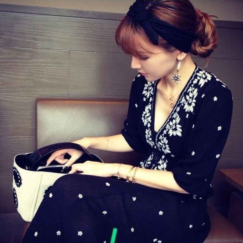 Accessoires cheveux outils noir élastique lapin Style capote torsadée nœud anneau de cheveux large extensible cheveux corde filles Style