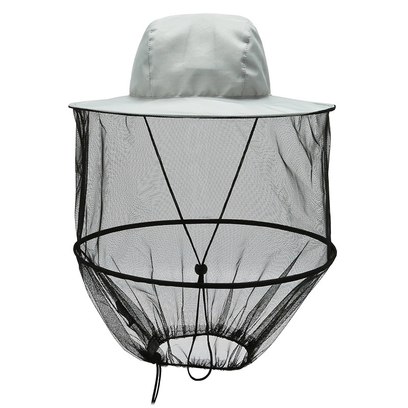 Gorro de pesca de malla para hombre y mujer, gorro para guardar abejas con mosquitera, previene el sol, UV, sombrilla para exteriores, cubre la cabeza para caminar: Transparente