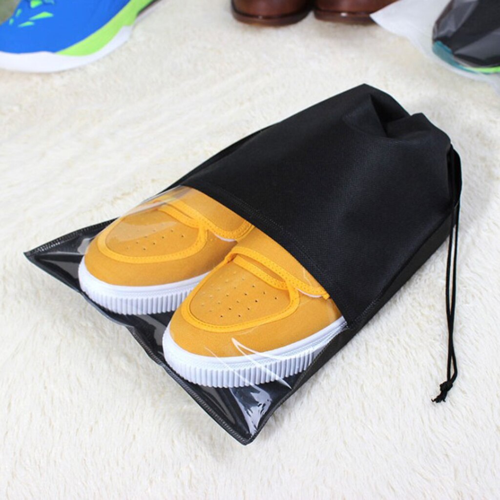 Bolsas para zapatos con cordón de tela no tejida para hombre y mujer, paquete de 12 unidades