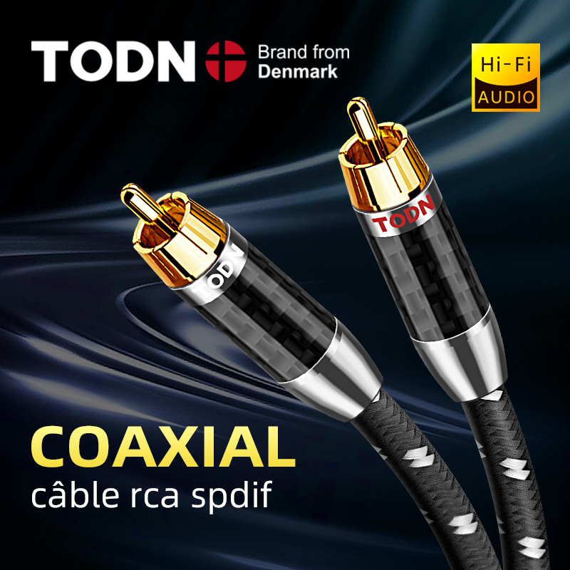 TODN cyfrowy kabel koncentryczny audio 75Ω wysokiej klasy Rca do Rca męski kabel stereo głośnik Hifi kabel do subwoofera AV TV