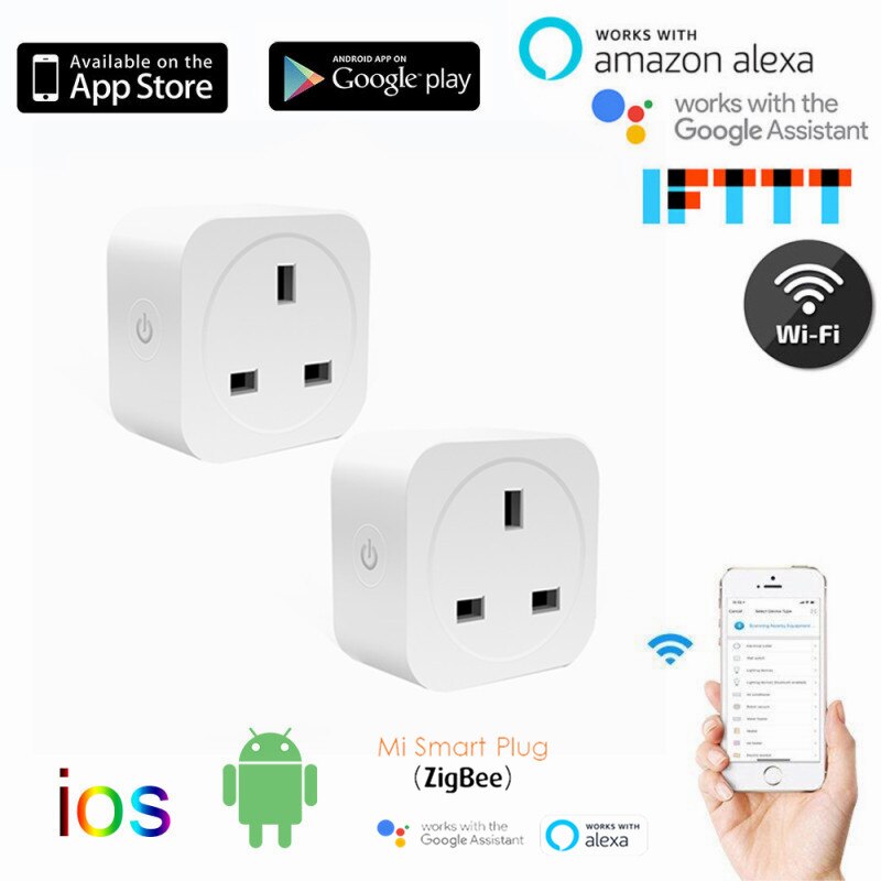 Wireless WIFI Smart Plug Socket UK Adaptor 10A 16A Remote Voice Control Power Monitor Socket Outlet For Mobile App Smartlife