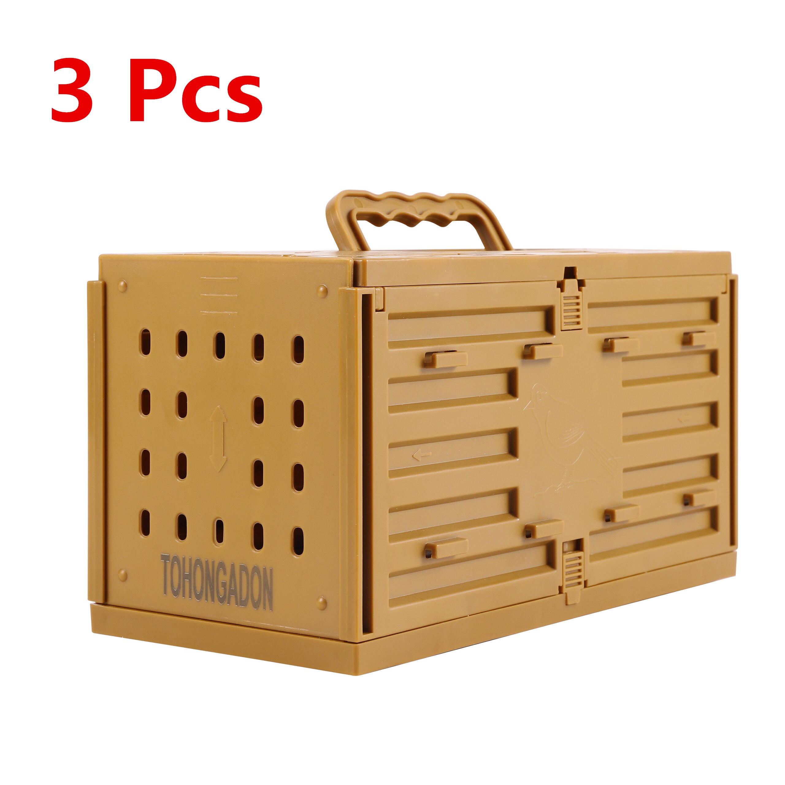 Portable Bird Cage Plastic Transport Cage Pigeon Cage Parrot Bird Cage Bird House Pet Shop Bird Supplies: 3 Pcs
