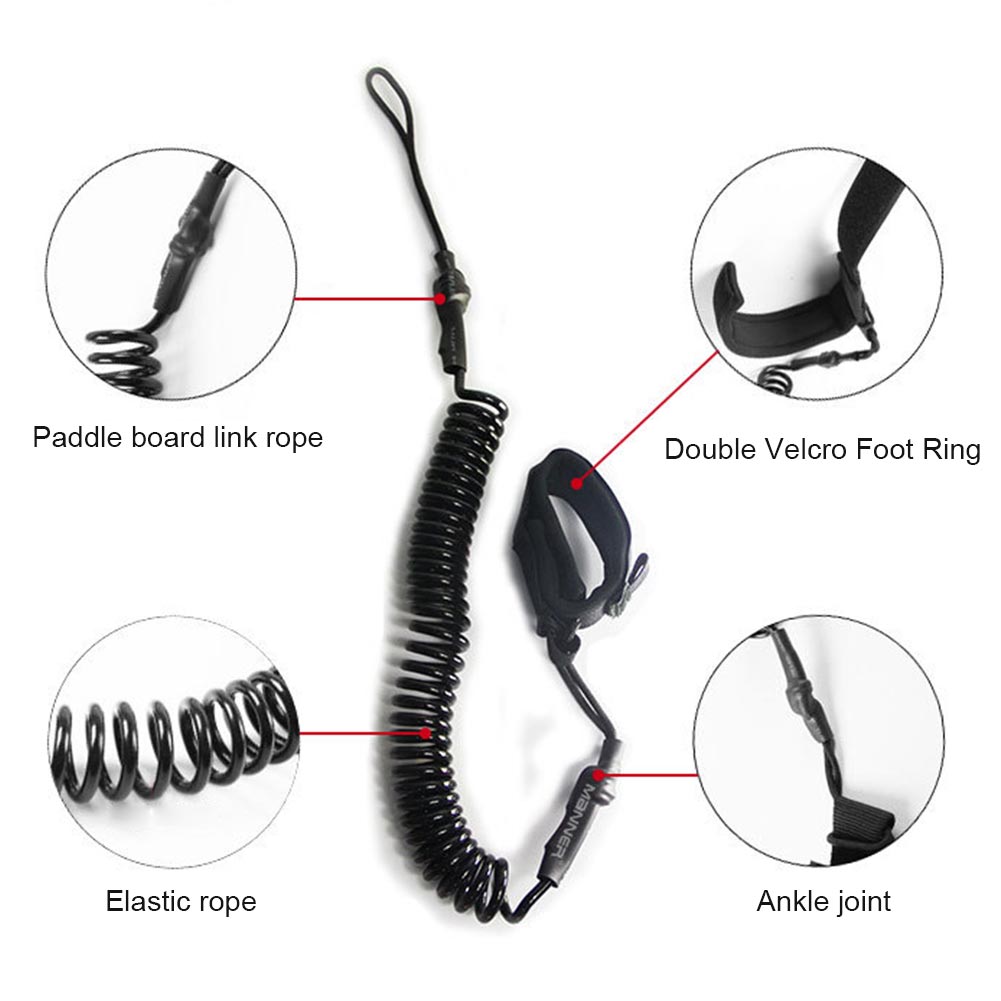 Windsurfing Wakeboard Leg Leash Surfboard Foot Rope Telescopic Elastic Accessory Paddleboard Fishing Coiled For SUP Water Sports