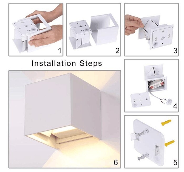 Vintageiii waterdichte 10w binnen- en buiten led wandlamp, moderne aluminium verstelbare opbouw kubus led tuin veranda verlichting