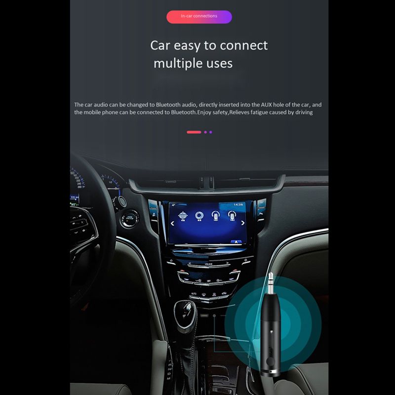 H -011 bluetooth modtager adapter til bil bluetooth 5.0 aux 3.5mm musik bluetooth o modtager håndfri opkald til bilsæt