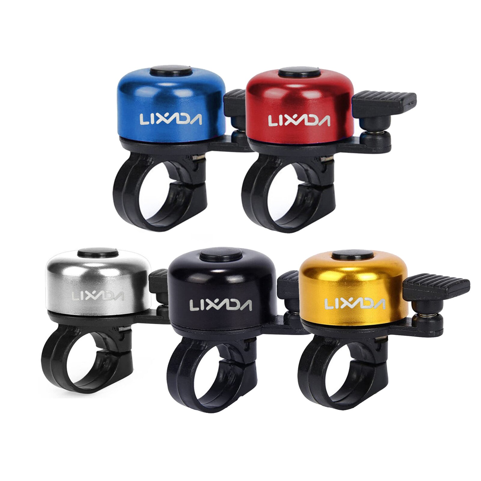 LIXADA-timbre de aleación para bicicleta de montaña y carretera, alarma de sonido para manillar de Ciclismo de seguridad, timbre de Metal, accesorios para MTB: 5pcs as picture