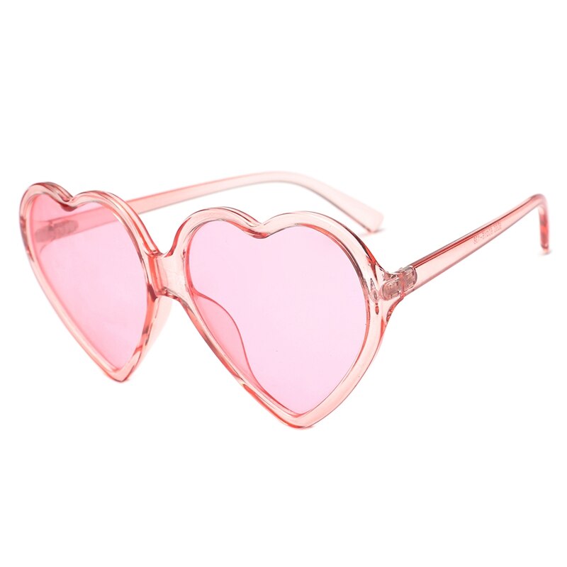 90s årgang briller butikk kvinner dame jenter overdimensjonerte hjerteformede retro solbriller søte kjærlighetsbriller (rosa)
