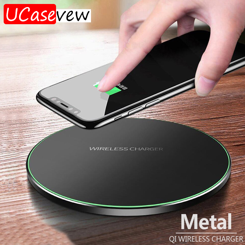 Qi Wireless Charger Pad 10W Fast Charging for Samsung S20 S10 Note 10 iPhone 11 Pro Xs Max X 8 Plus Metal Wireless Quick Charge