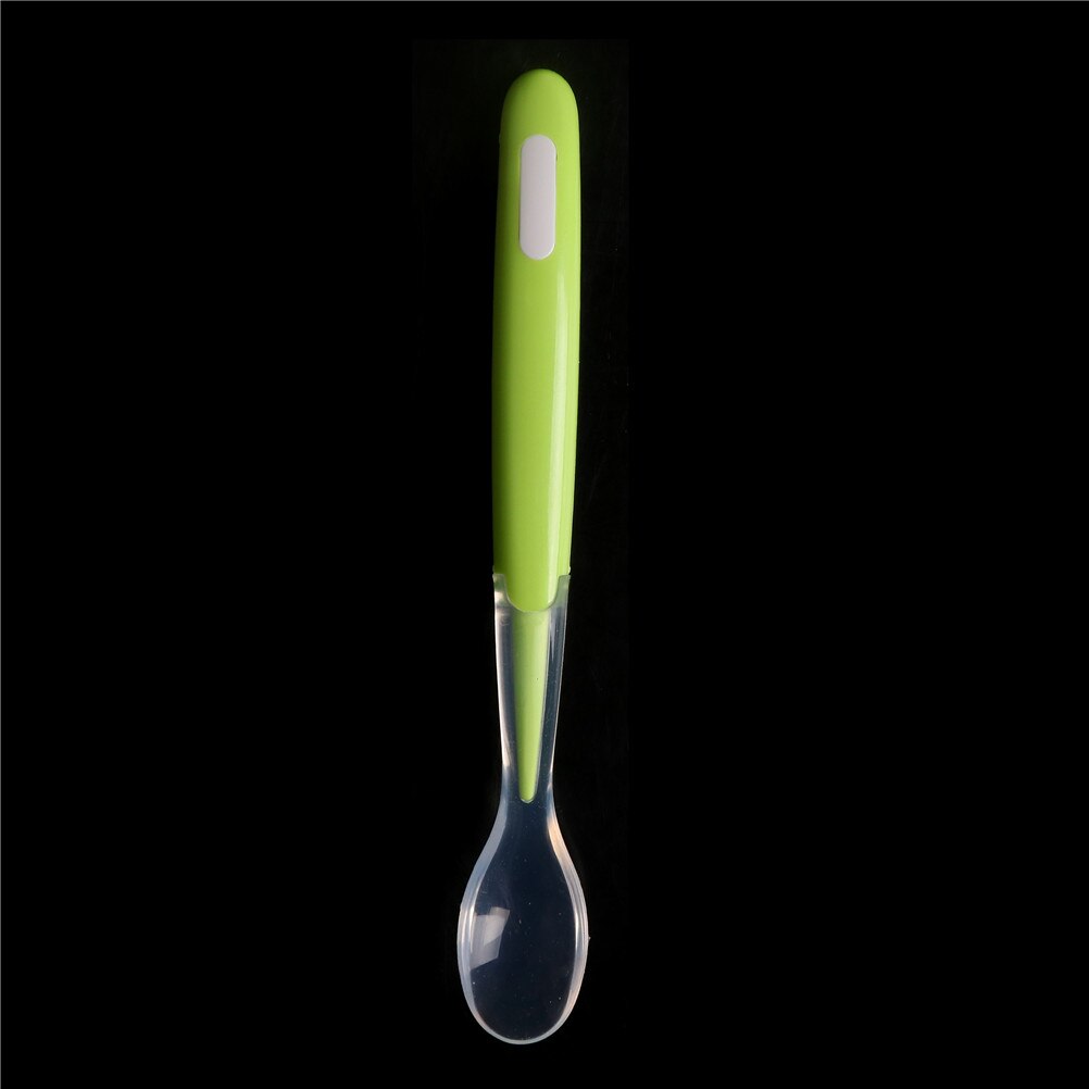 Baby Silicone Spoon Newborn water feeding training spoon Baby feeding soft spoon Soup ladle Feeding dishes Tableware for childs: Green