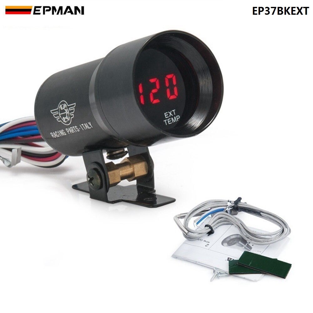 37MM Digital Smoked Lens Exhaust Gas Temperature EGT Gauge Black For TOYOTA SUPRA JZA80 2JZ-GE NA 92-00 EP37BKEXT