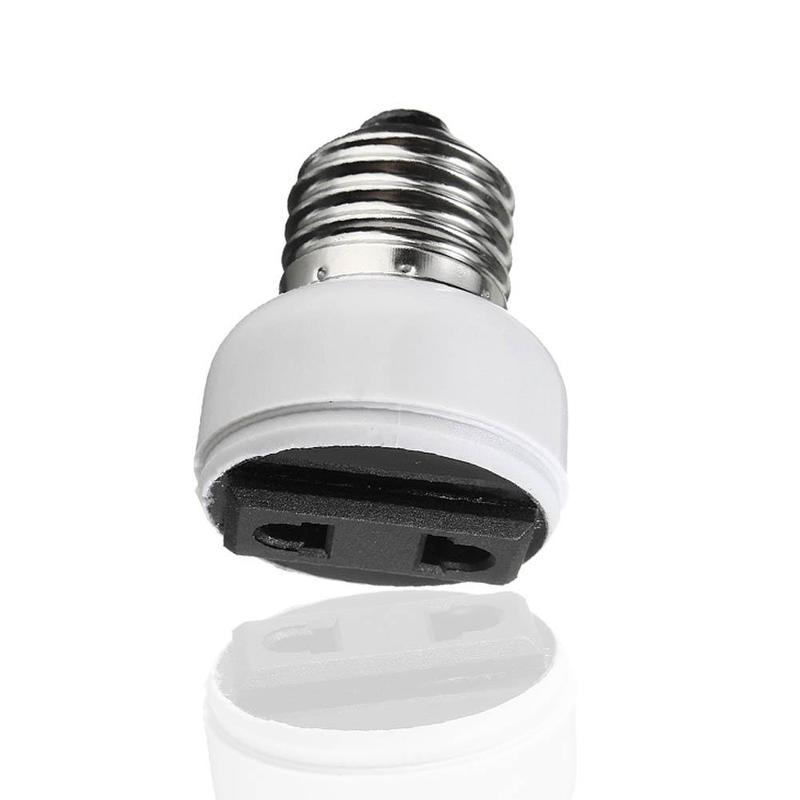 E27 lampe lys sokkel holder skrue pære konvertere til us eu power female outlet hvit lys sockets