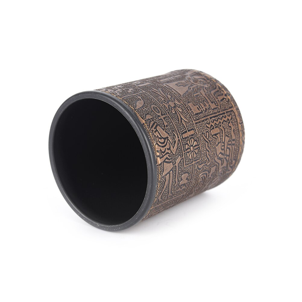 1pc Brown Leather Rune Dice Cup For Gambling Game Dice KTV Drinking dice Without Dice