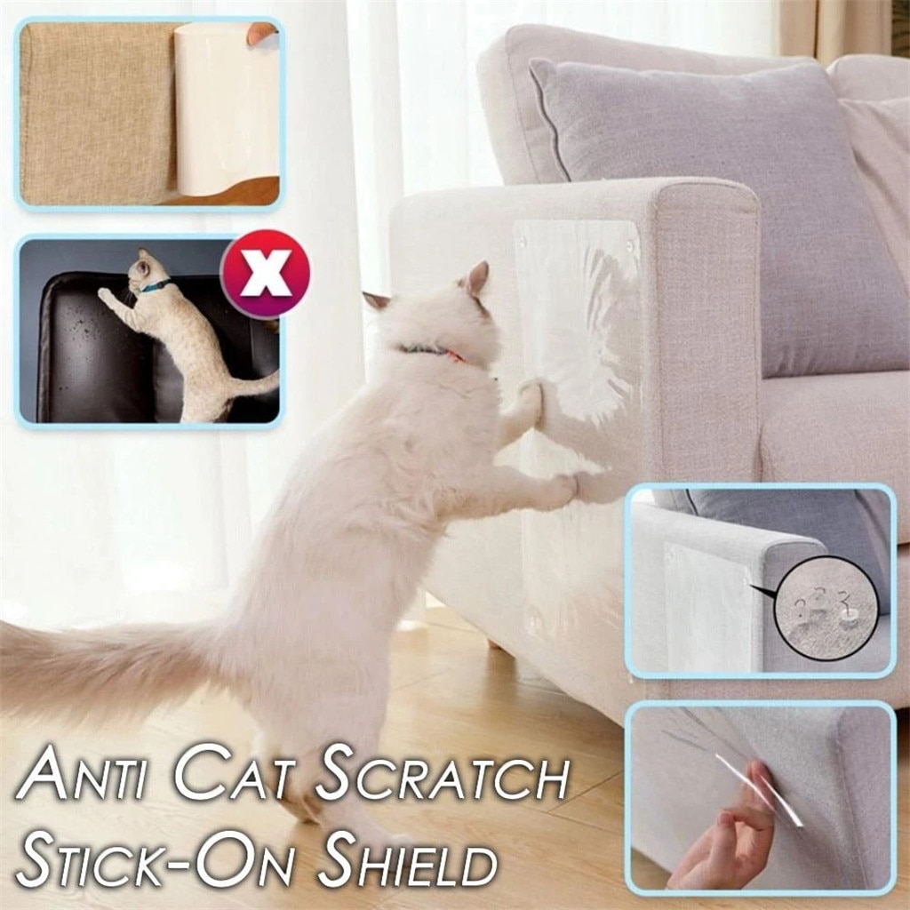 2 stk. anti-ridse kæledyrsbeskytter kat skrabe klæbende hjørnebeskyttelse pvc katteskrabere møbler sofa beskytter killing pote pad #47