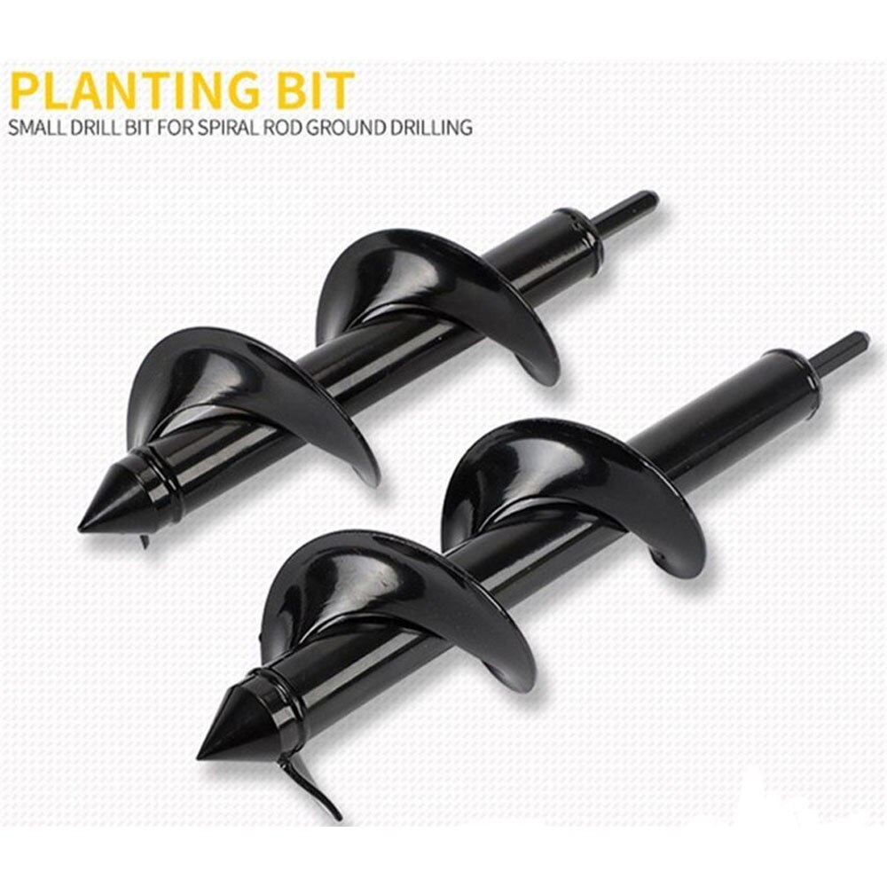 40Carbon Steel Planter Garden Auger Spiral Drill Bit Flower Planting Hole Digger Drill Bit Yard Gardening Bedding Planting Tools