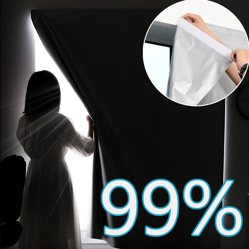 Magie Aufkleber Sonnenschirm Vorhang für Gute Schlaf Schlag Kostenloser Fenster Vorhang Doppelseitige Silber 90% Schattierung Anti-Uv Vorhang für Heimat