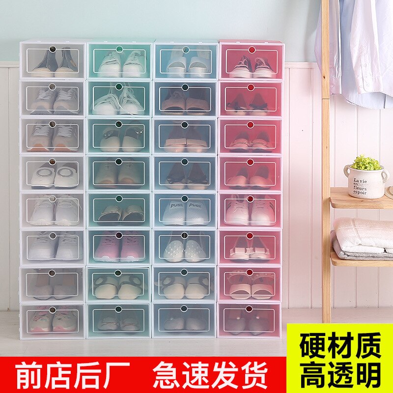 6pcs/set Thickened Flip Shoes Transparent Drawer Case PP Plastic Shoe Boxes Stackable Box Storage Shoe Box Storage organizer