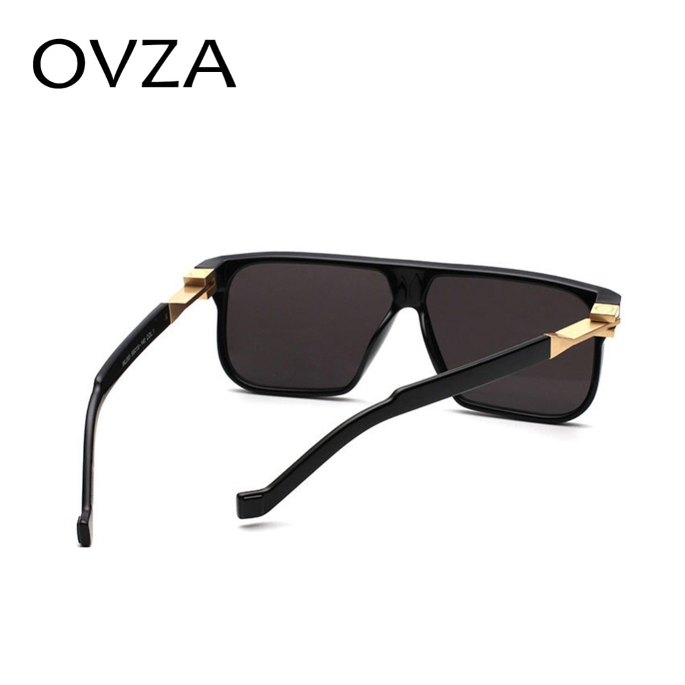 OVZA Sunglasses for Mens Rectangle Sunglasses Men Brand Retro Vintage Glasses Black S6095