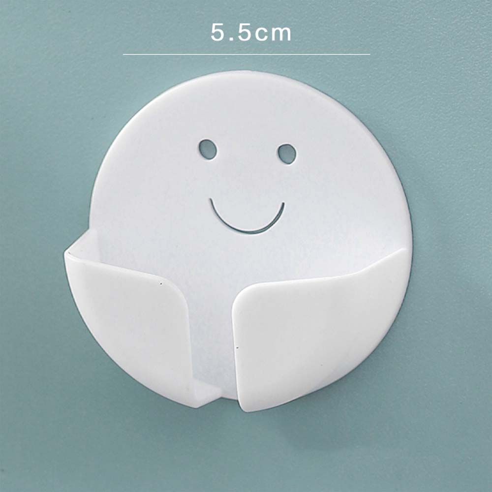 Plastic Paste Hook Bathroom Wall Hanging Razor Holder Plug Rack Bathroom Free Punching Storage Rack: B-White