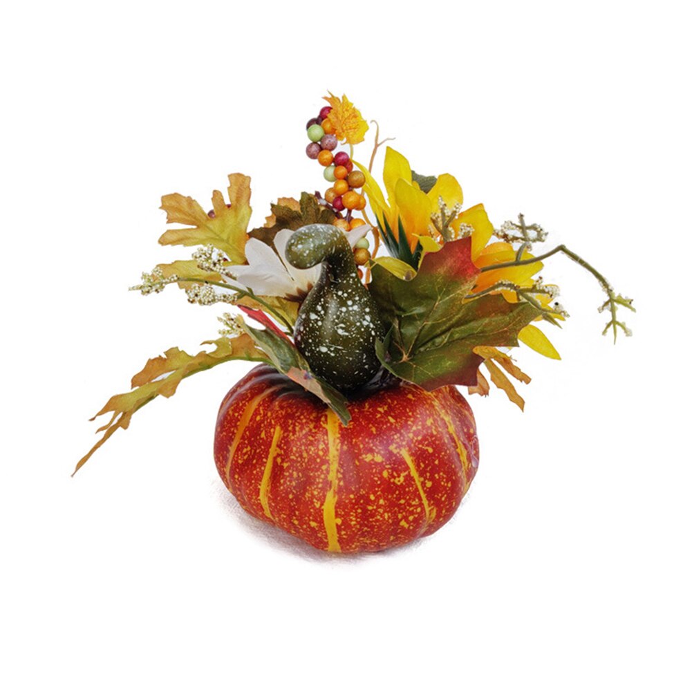 Fall Autumn Decoration Pumpkins Harvest Props Artificial Pumpkin Leaves For Halloween Harvest Festival