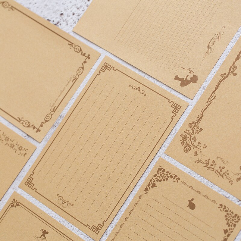 (6 packs/lot) Vintage Letter Paper Black White Kraft Love Writing Paper Lots