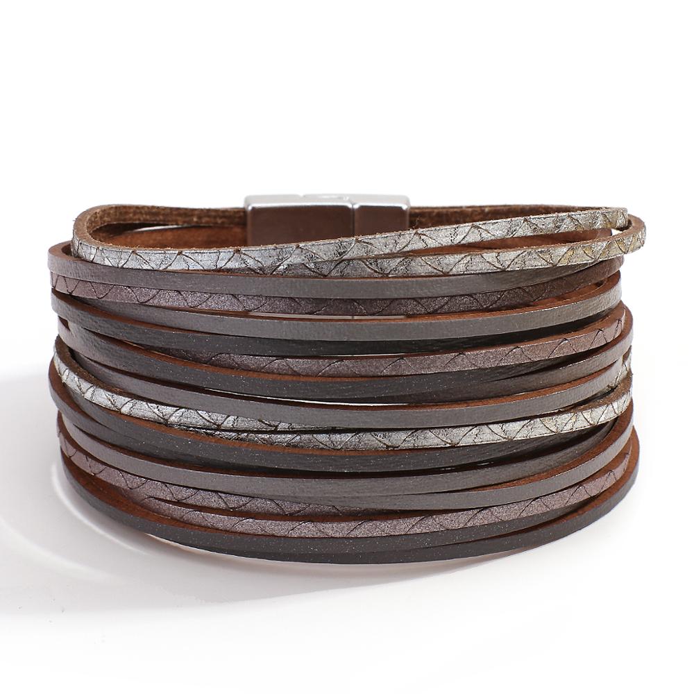 Multilayer Leather Bracelets For Women Unique Gradient Multicolor Charm Bracelet Bangle Party Jewelry: 1