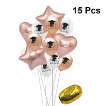 15 Pcs Star Vormige Ballonnen Graduation Latex Ballonnen Set Voor Graduation Ceremony Party Decor (Rose Golden)