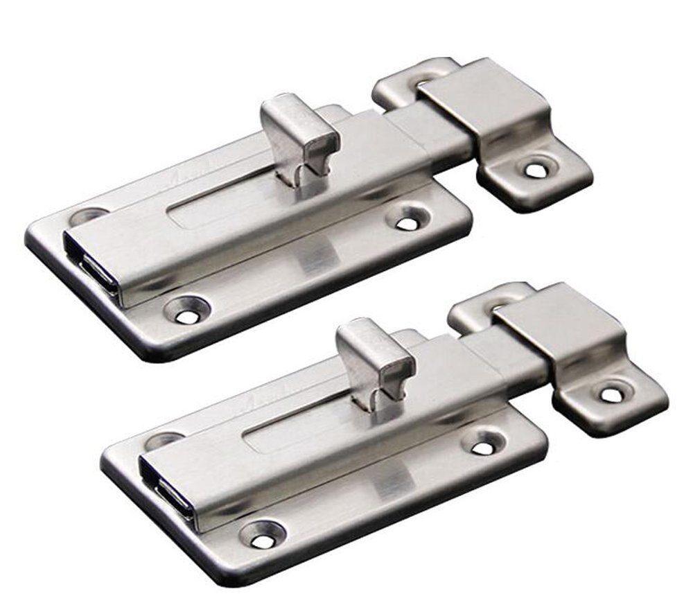 2pcs Stainless Steel Door Latch Sliding Lock Barrel Bolt 2-1/2" / 3-1/2" / 4-1/5"