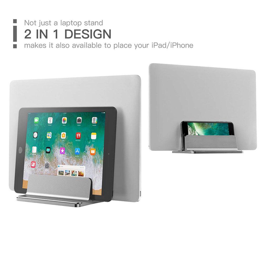 EastVita, soporte Vertical para Tablet y portátil, soporte doble de escritorio con base ajustable (hasta 17,3 pulgadas) r60