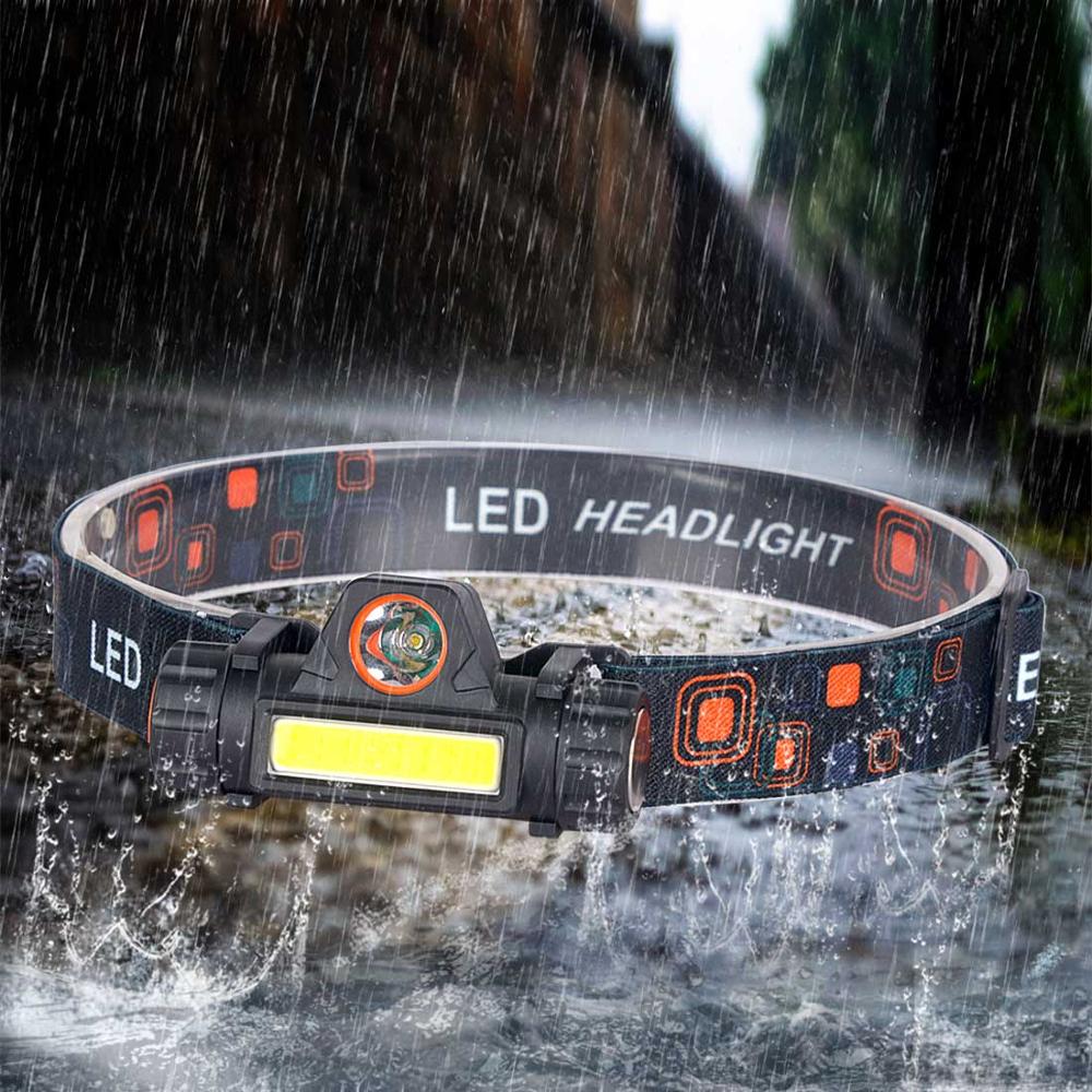 XP-G Q5 built-in 18650 battery 2 light mode with magnet Waterproof headlight head lamp flashlight LED head lamp COB work light