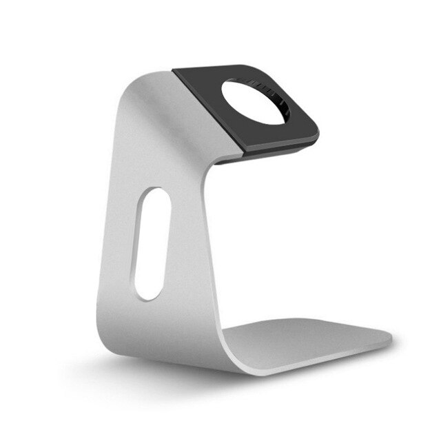 Metal Aluminum Charger Stand Holder for Apple Watch Bracket Charging Cradle Stand for iWatch 4 3 2 1 Charger Dock Station: Silver