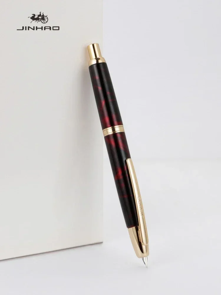 JINHAO 10 pluma estilográfica de prensa, punta retráctil EF/F de Metal con Clip, convertidor de pluma de tinta para escribir, suministros escolares, papelería PK A1 A2