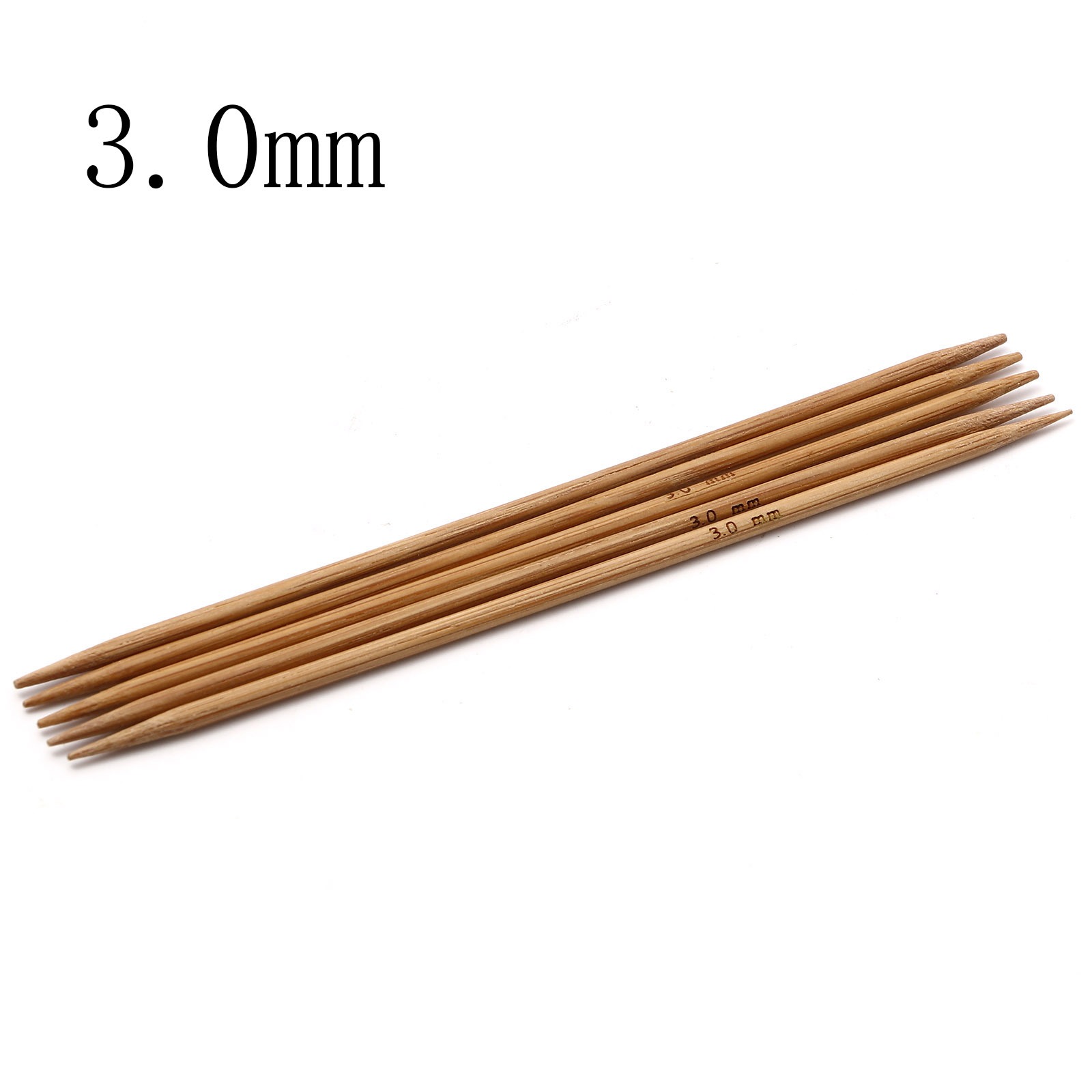 Agujas de tejer de doble punta de bambú hechas a mano, herramienta de aguja de tejer de suéter marrón, herramientas de costura DIY, 13cm de largo, 5-55 piezas, 2,0-5,0mm: Marfíl