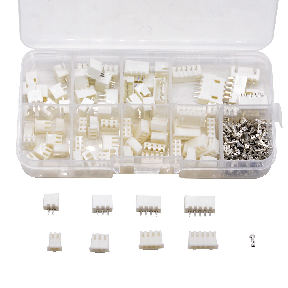Set di 20 connettori JST XH2.54 a 4 pin, XH passo 2,54 mm, maschio femmina con cavo da 20 cm, 26 AWG