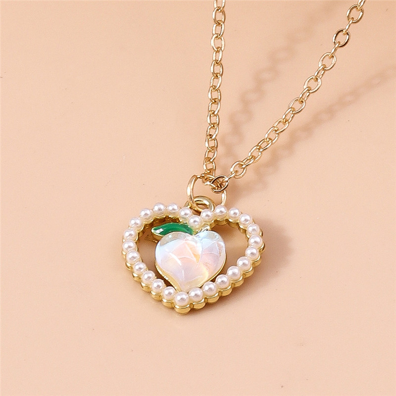 Aihua Mooie Gouden Kleur Wijn Rode Kers Hanger Ketting Voor Vrouwen Persoonlijkheid Ketting Bruiloft Sieraden Verjaardagscadeautjes: Plating Pistool