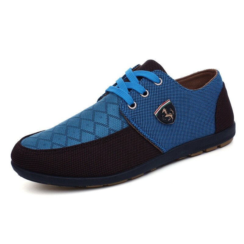 Forårs stof sko sneakers low-top sneakers stof sko snøre fritidssko herre sportssko golfsko: Farve 2 / 44