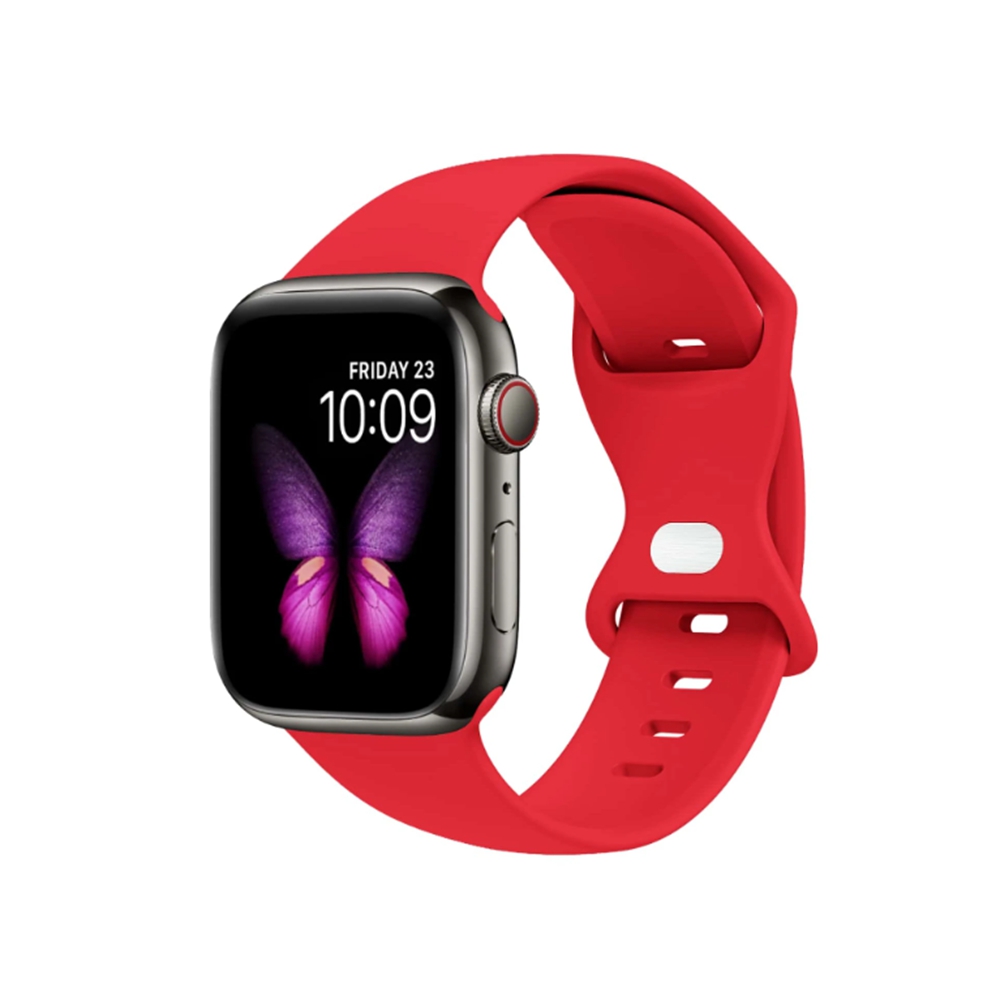 Siliconen lus Voor Apple Horloge band vrouwen voor iwatch 10/9/7/38mm 40mm 41mm 42mm 44mm 45mm 46mm Band: Rood / 15Mm
