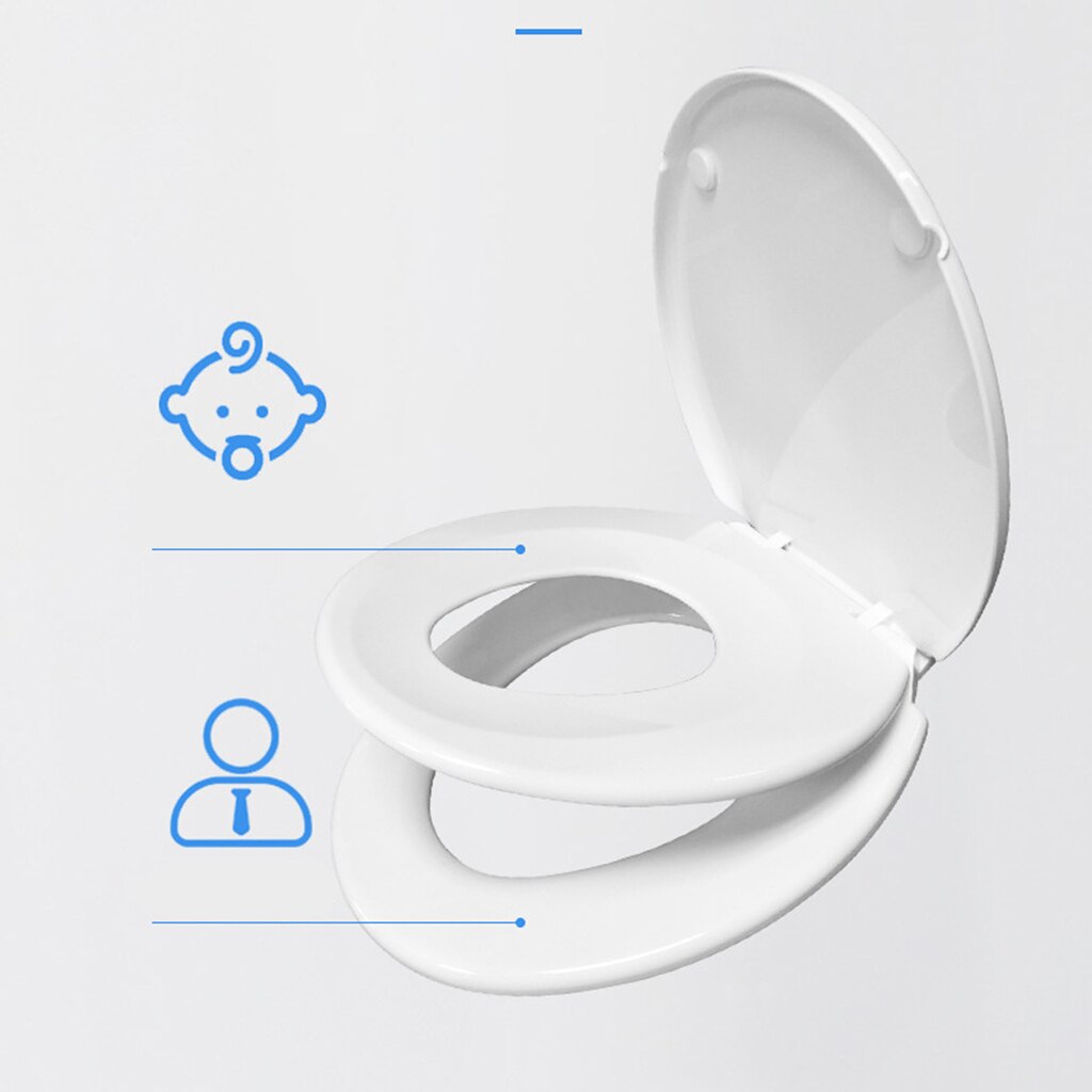 Toilet Seat with Built-In Seat Removable that will Never Loosen Seat Quiet Close V Shape