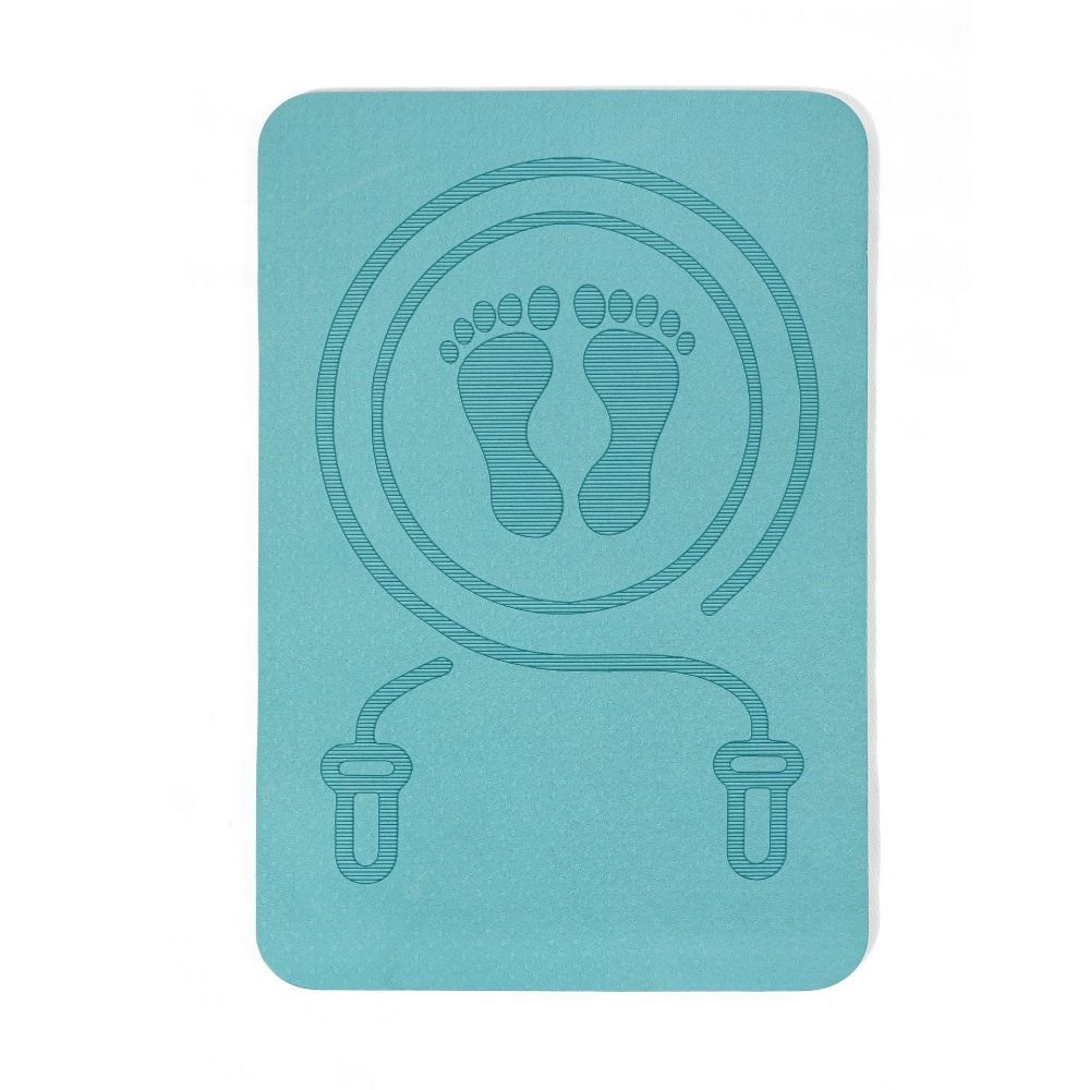 Tappeto fitness Anti-rumore Corda per saltare Tappetino Ammortizzazione TPE Tappetini fitness yoga Ispessimento Tappetino per saltare impermeabile Yoga: Black