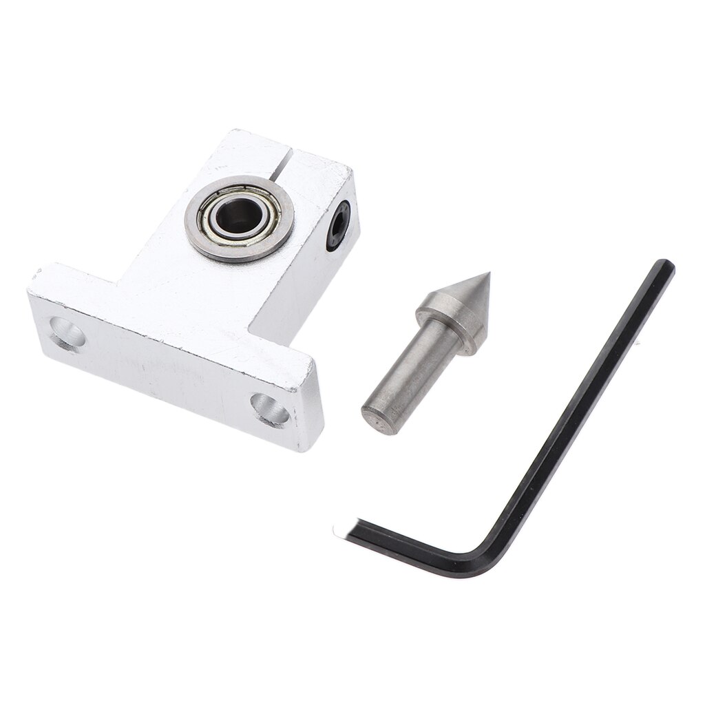 Mini Wood Lathe Parts Set, Rotating Lathe Tailstock, Thimble Drill Bit, Mini Wrench, Easy to Install and Replace