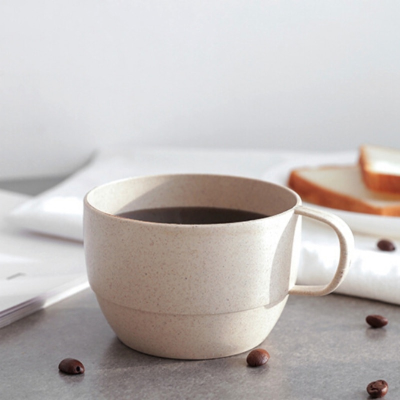 Miljøvenlig hvedestrå mælk kontor kaffe kop plast morgenmad kop tekop krus drikke vand kopper
