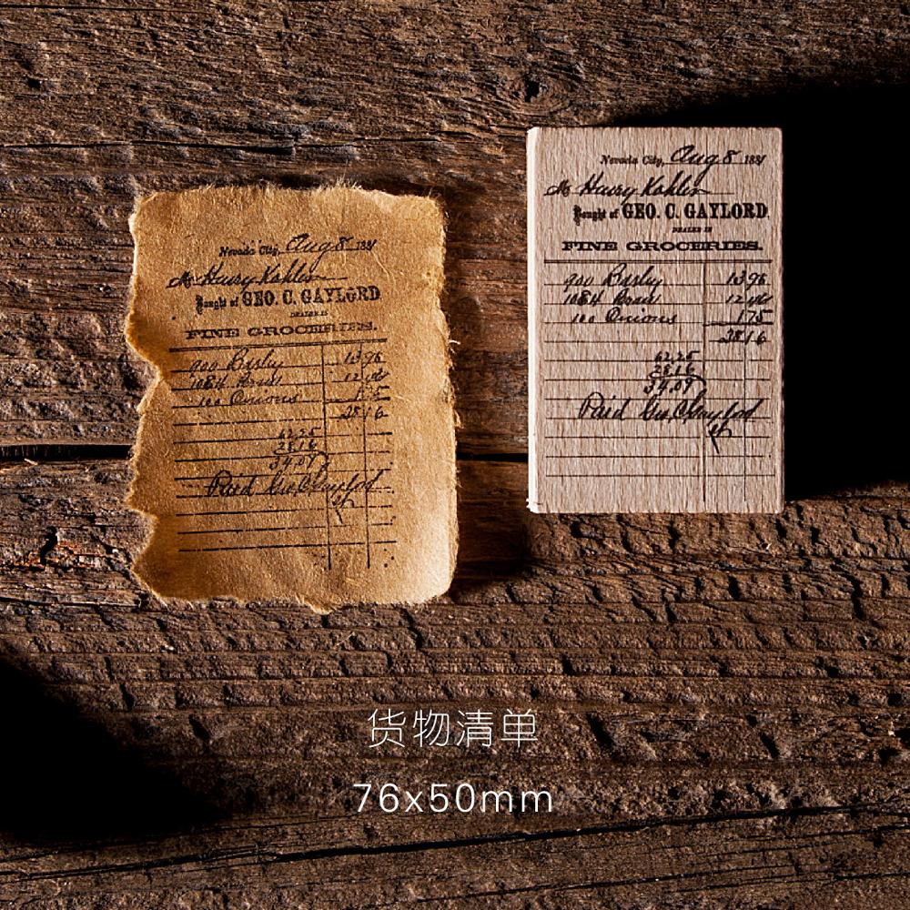 Sello decorativo Vintage Atlantic Tickets, madera para sellos de goma scrapbooking, papelería, bricolaje, sello estándar para manualidades: 4